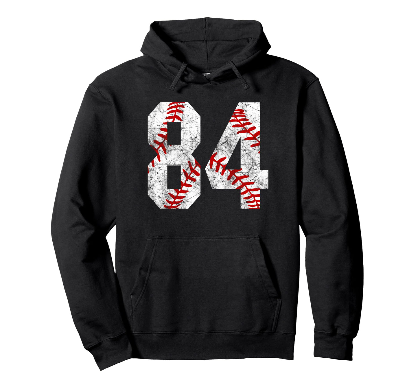 Distressed Baseball Number 84 Jersey Hoodie - Unique Graphic Unisex - T-Shirt, Sweatshirt, Hoodie