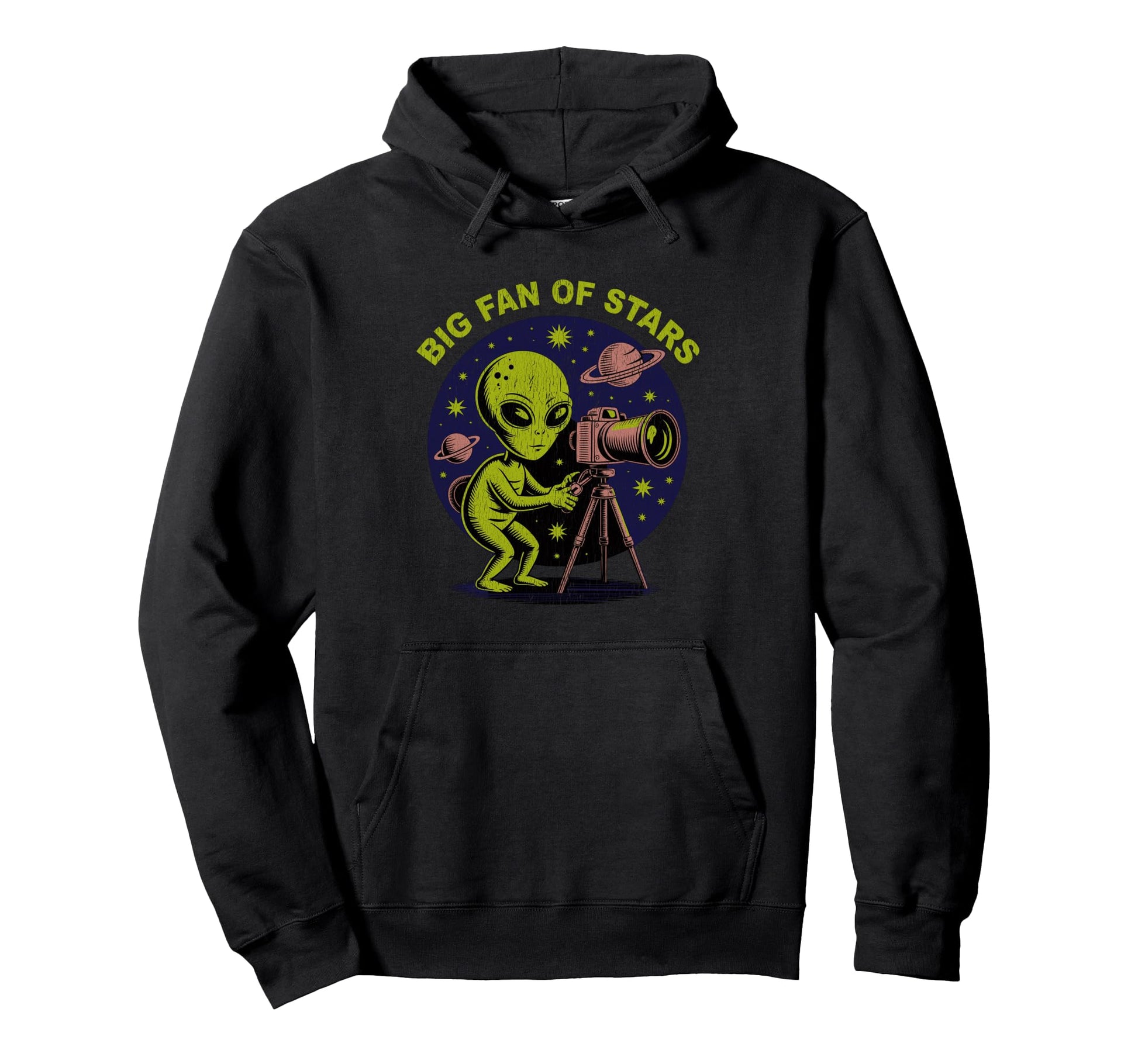 Funny Alien Astronomy Astrophotography Hoodie - Minimalist Print Unisex - T-Shirt, Sweatshirt, Hoodie