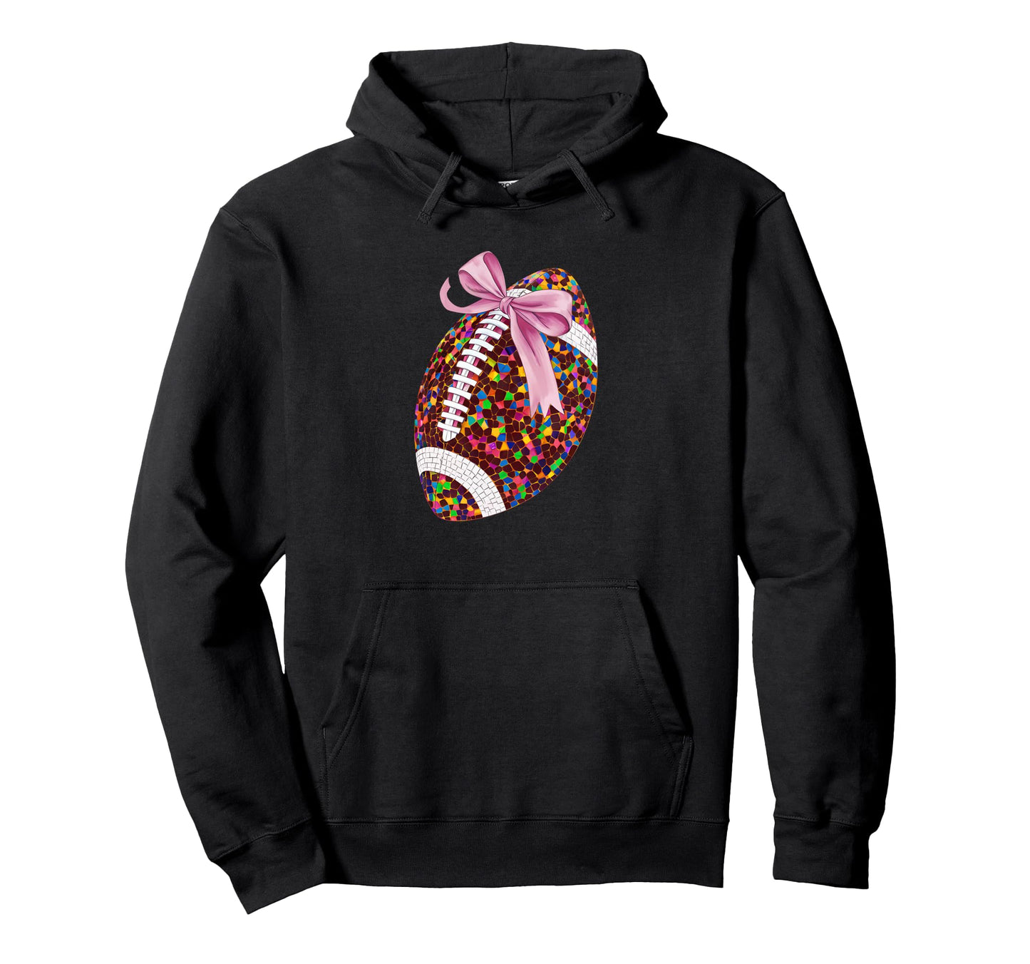 Womens Moms Coquette Bow Football Hoodie - Streetwear Style for Adults - T-Shirt, Sweatshirt, Hoodie