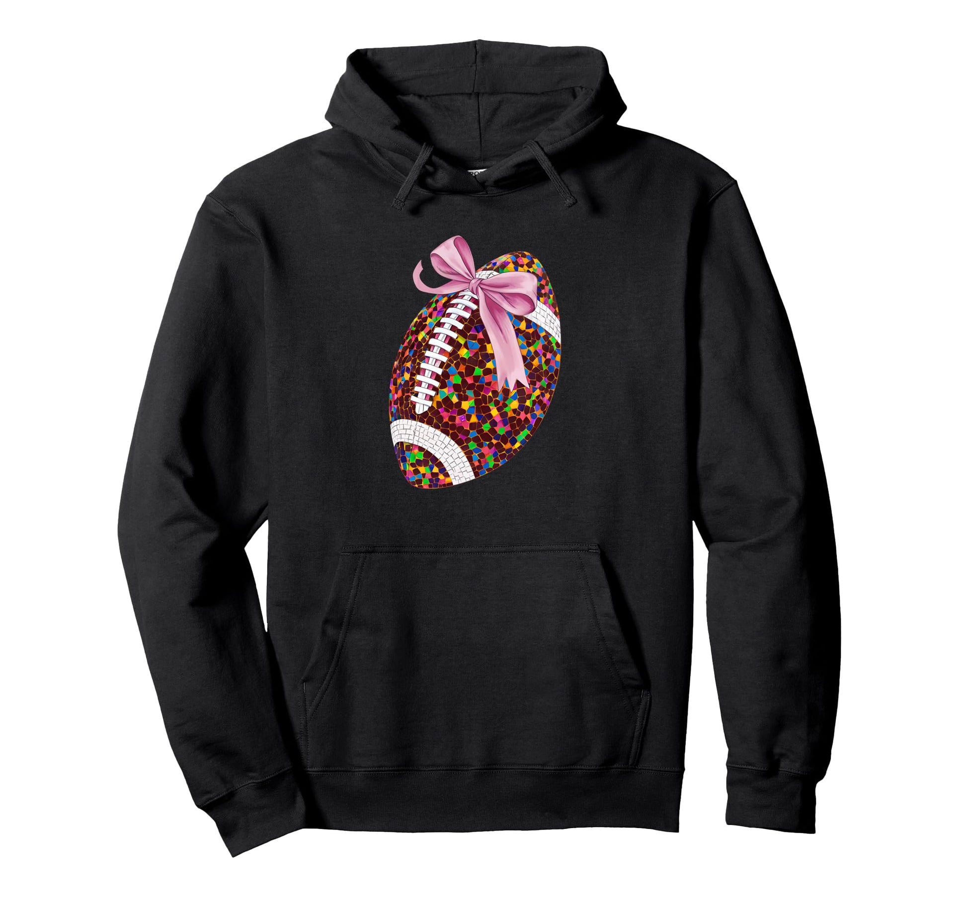 Womens Moms Coquette Bow Football Hoodie - Streetwear Style for Adults - T-Shirt, Sweatshirt, Hoodie