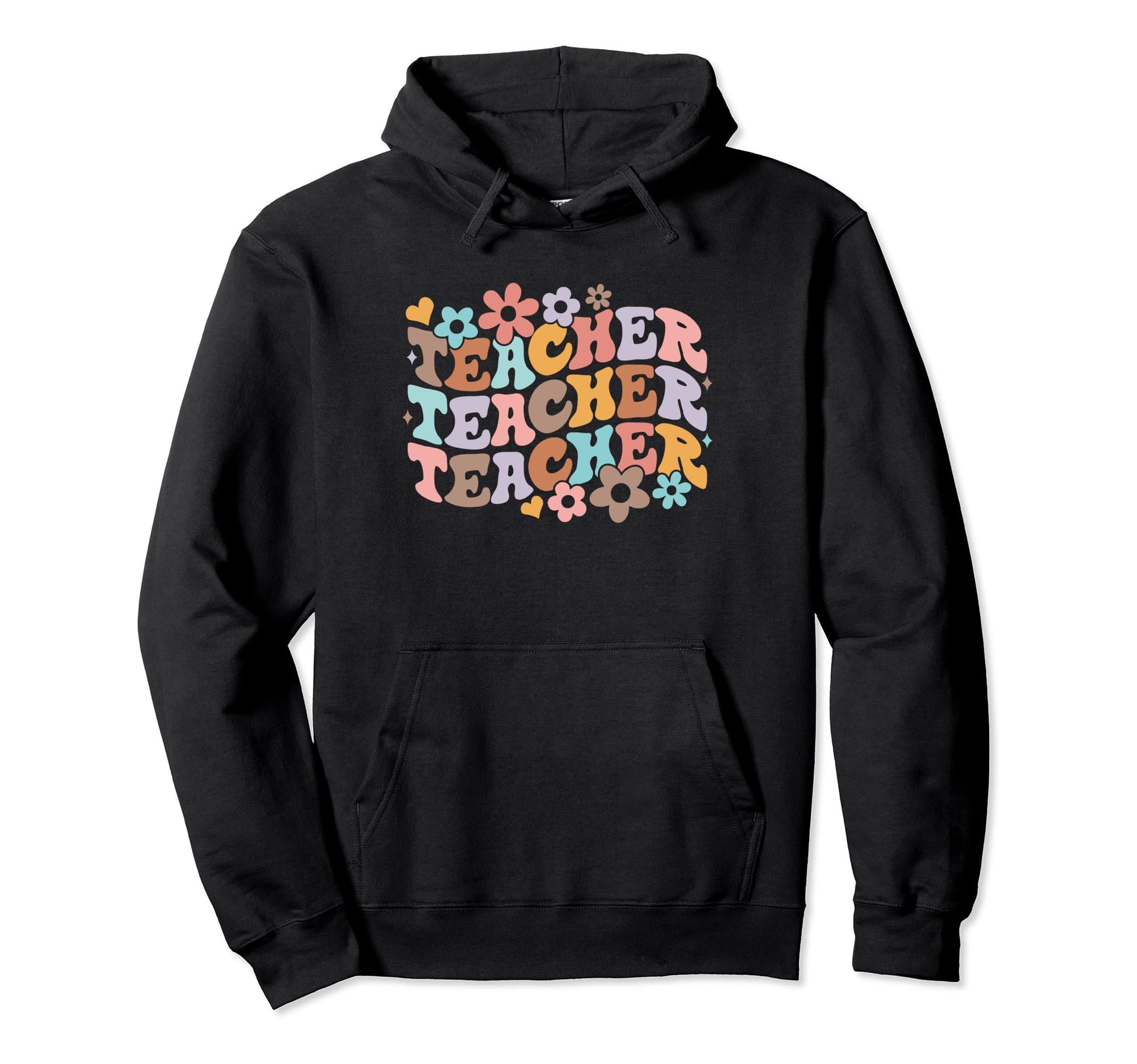Floral Teacher Boho Groovy Teacher Hoodie - Aesthetic Graphic Men Women - T-Shirt, Sweatshirt, Hoodie
