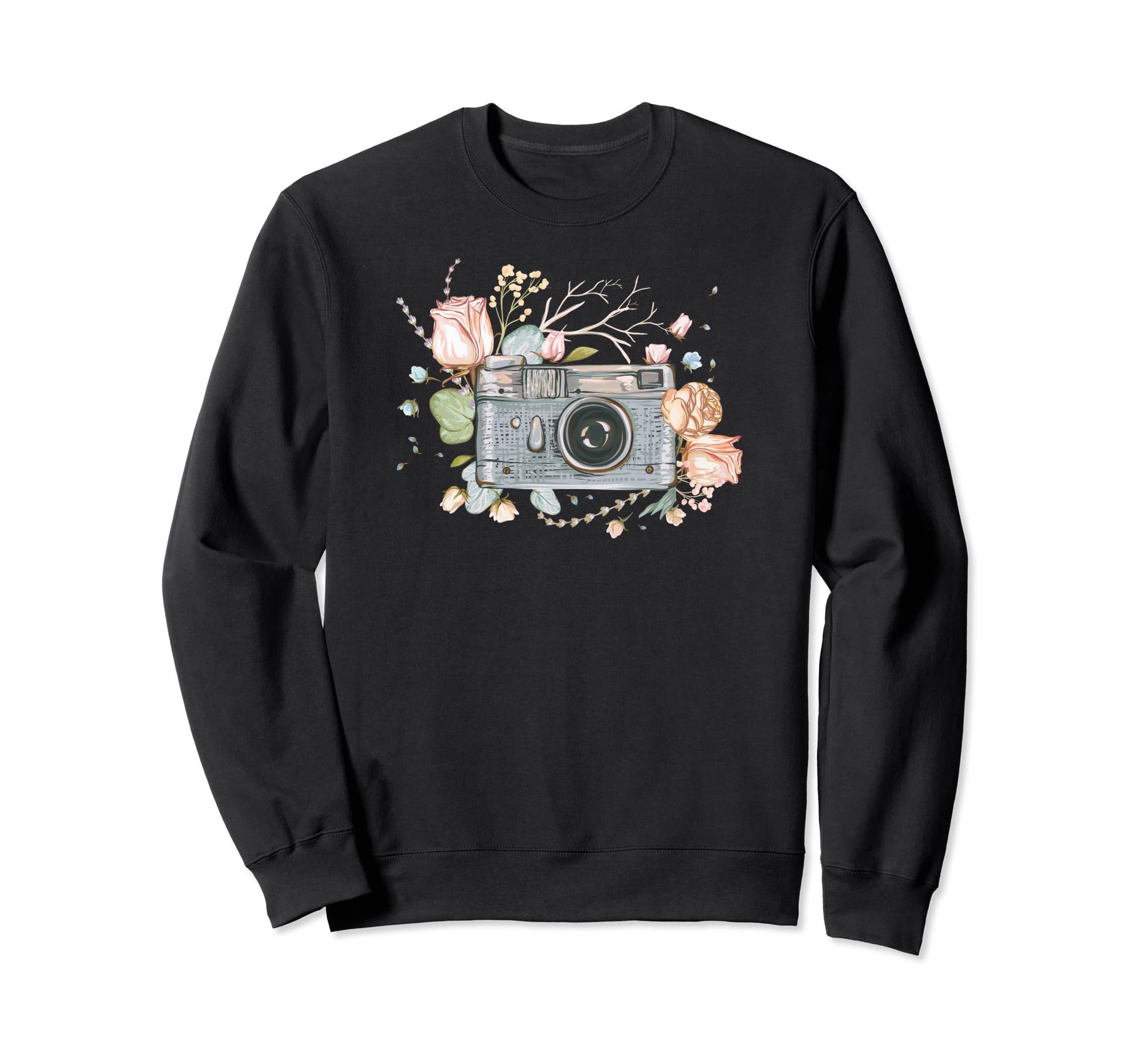 Camera Art Rose Petals Sweatshirt - Novelty Apparel for Adults - T-Shirt, Sweatshirt, Hoodie