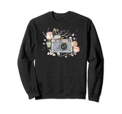 Camera Art Rose Petals Sweatshirt - Novelty Apparel for Adults - T-Shirt, Sweatshirt, Hoodie