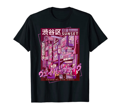 Shibuya Street Japanese Aesthetic T-Shirt - Fun Novelty Design Men Women - T-Shirt, Sweatshirt, Hoodie