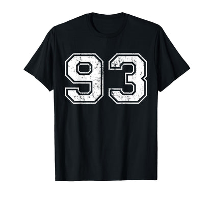 Number 93 Distressed Ninetythree Sport T-Shirt - Unique Graphic for Adults - T-Shirt, Sweatshirt, Hoodie