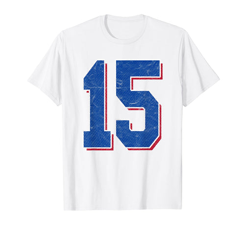 Number 15 Numbered Uniform Sports Team T-Shirt - Novelty Apparel Unisex - T-Shirt, Sweatshirt, Hoodie