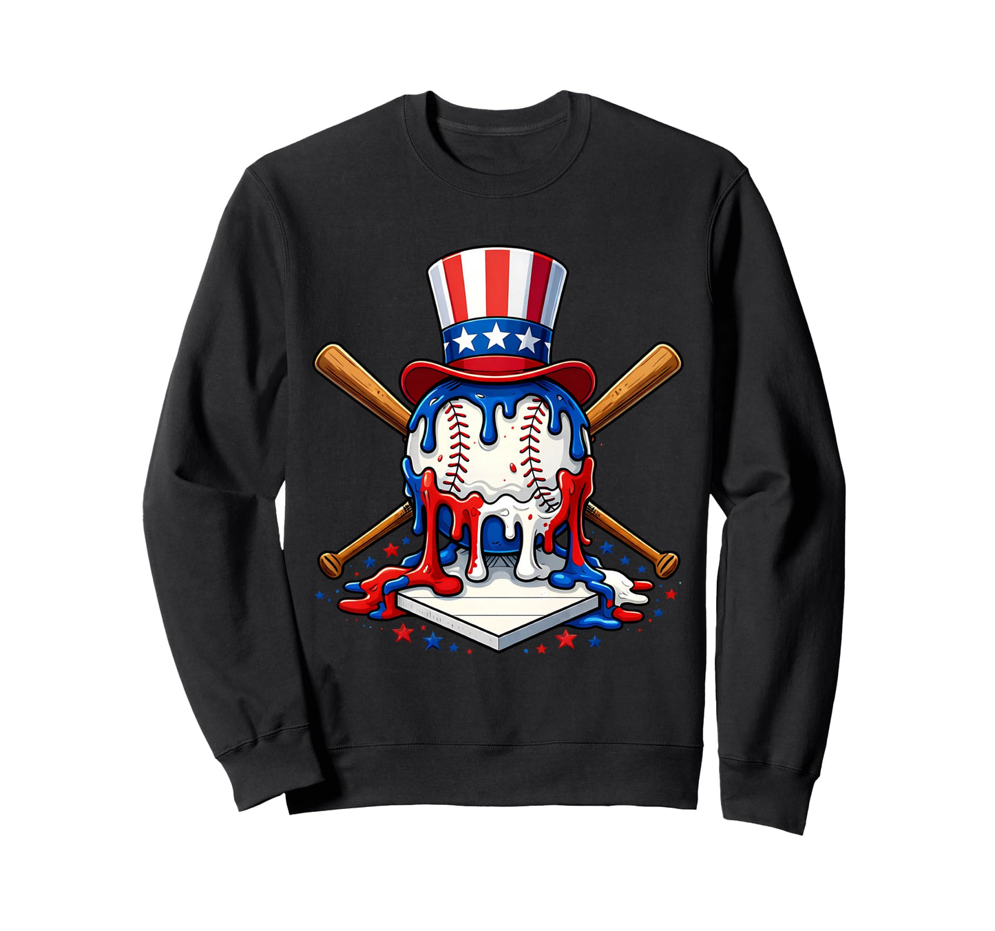 Patriotic 4Th July Baseball Uncle Sweatshirt - Custom Art Print for Adults - T-Shirt, Sweatshirt, Hoodie