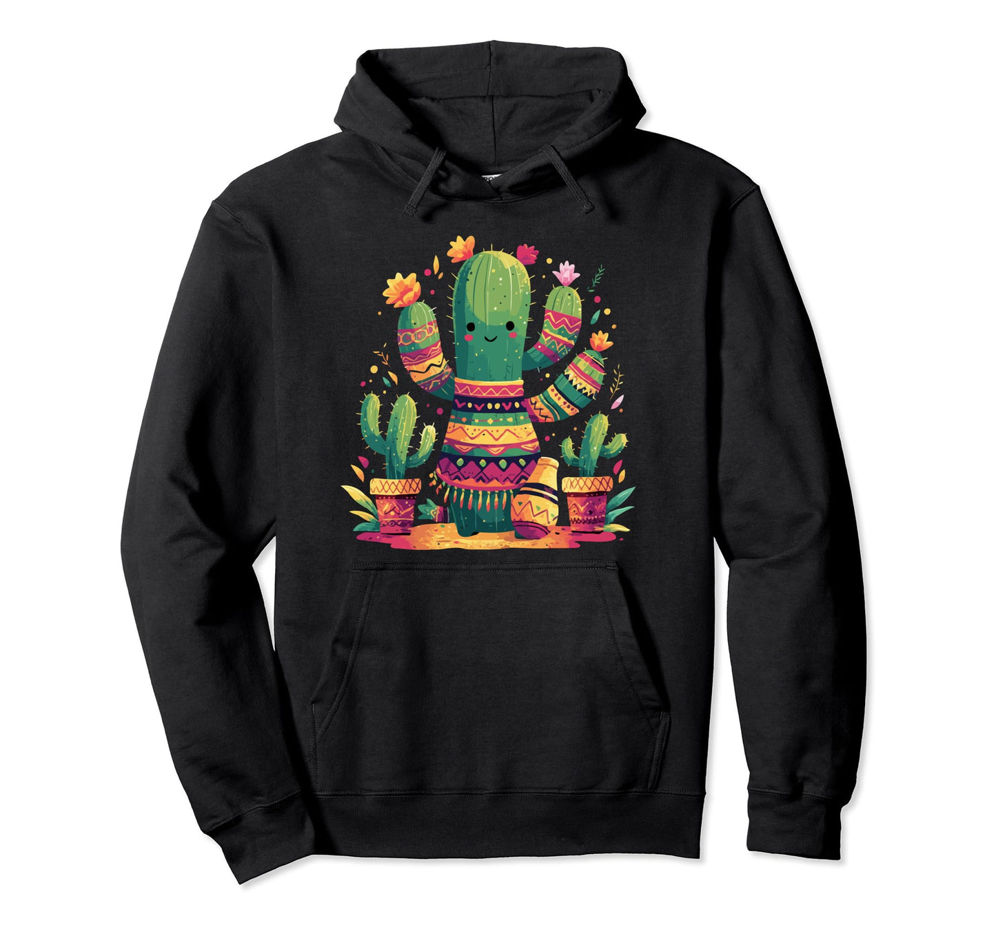 Cactus Serape Succulent Plant Cacti Hoodie - Fun Novelty Design for Adults - T-Shirt, Sweatshirt, Hoodie