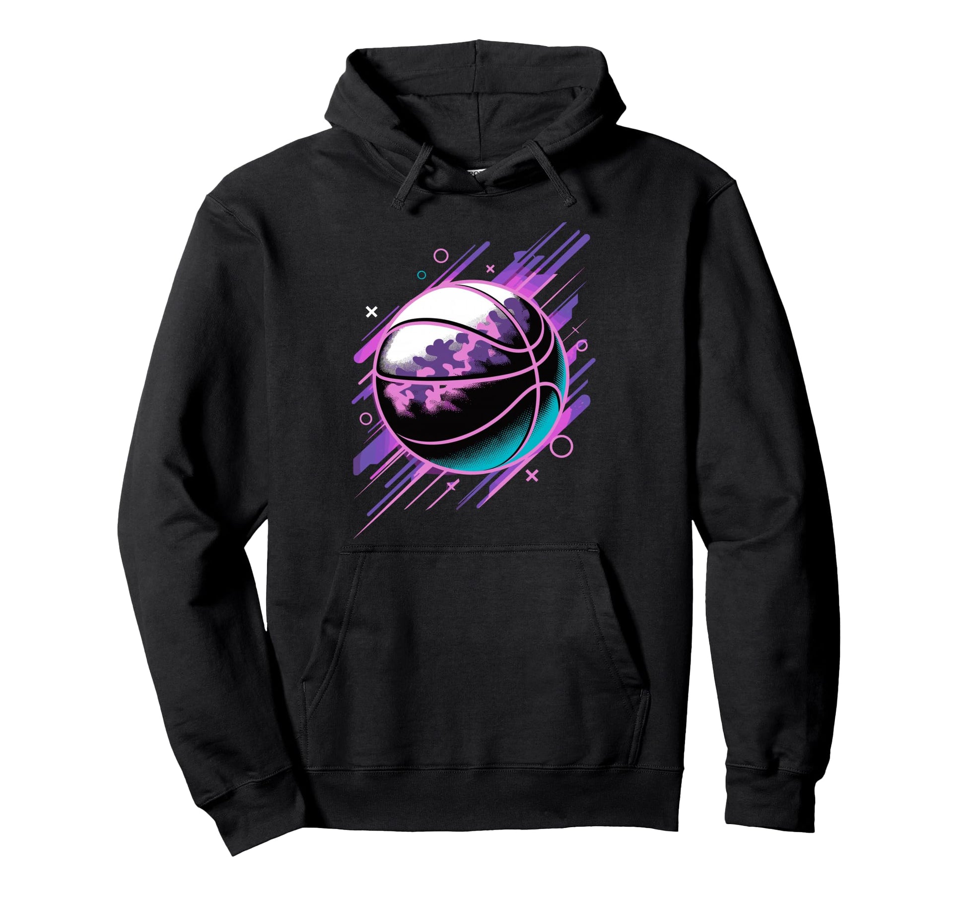 Colorful Basketball Ball Basketball Hoodie - Minimalist Print Unisex - T-Shirt, Sweatshirt, Hoodie