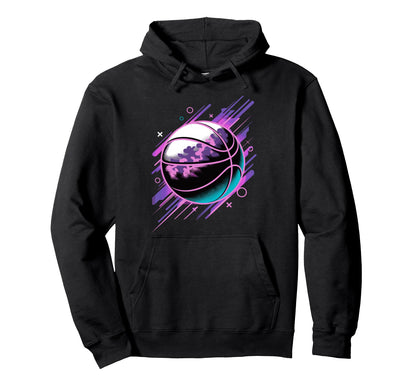 Colorful Basketball Ball Basketball Hoodie - Minimalist Print Unisex - T-Shirt, Sweatshirt, Hoodie