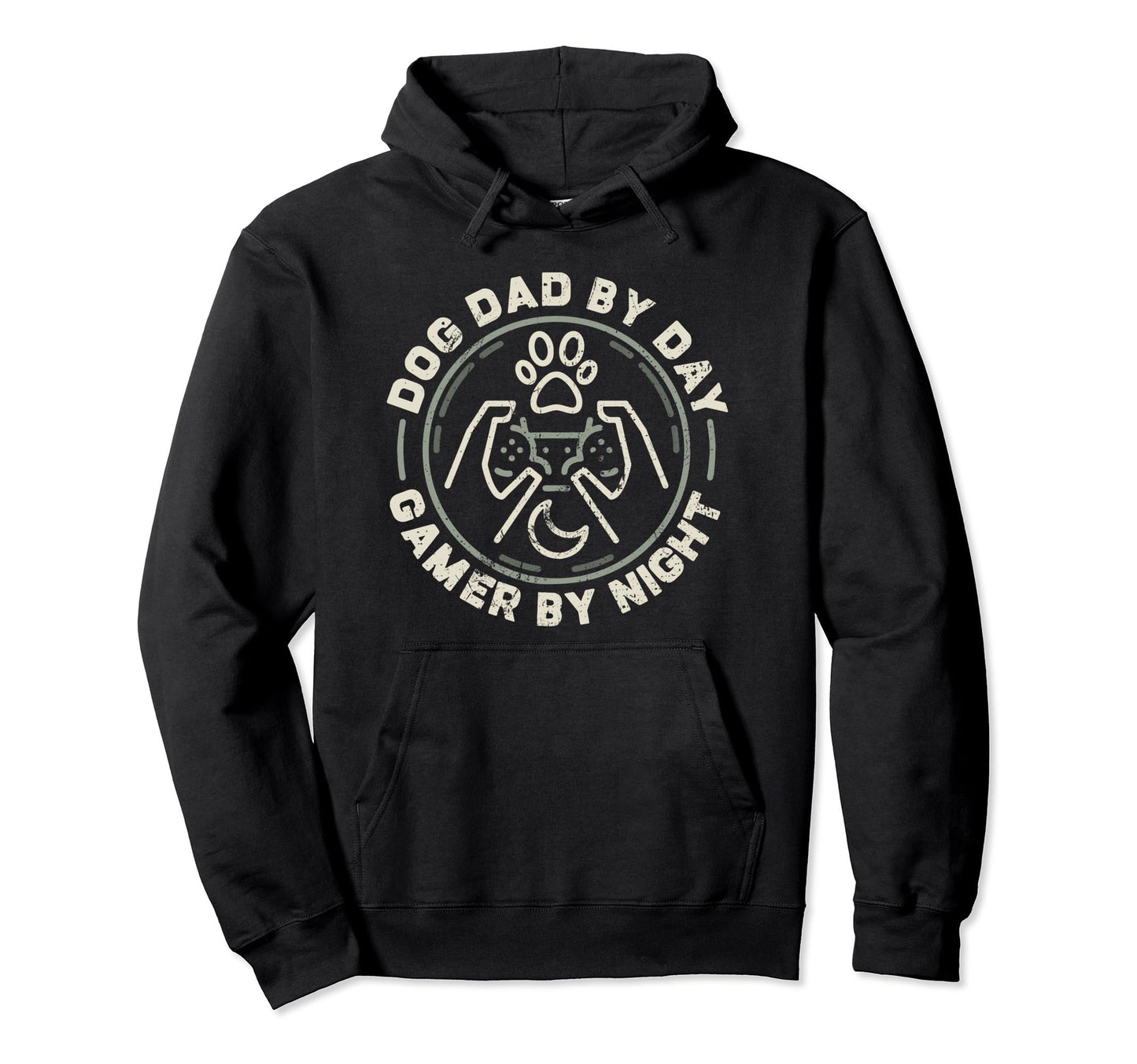 Funny Fathers Day Dog Dad Day Gamer Hoodie - Casual Everyday Wear Unisex - T-Shirt, Sweatshirt, Hoodie
