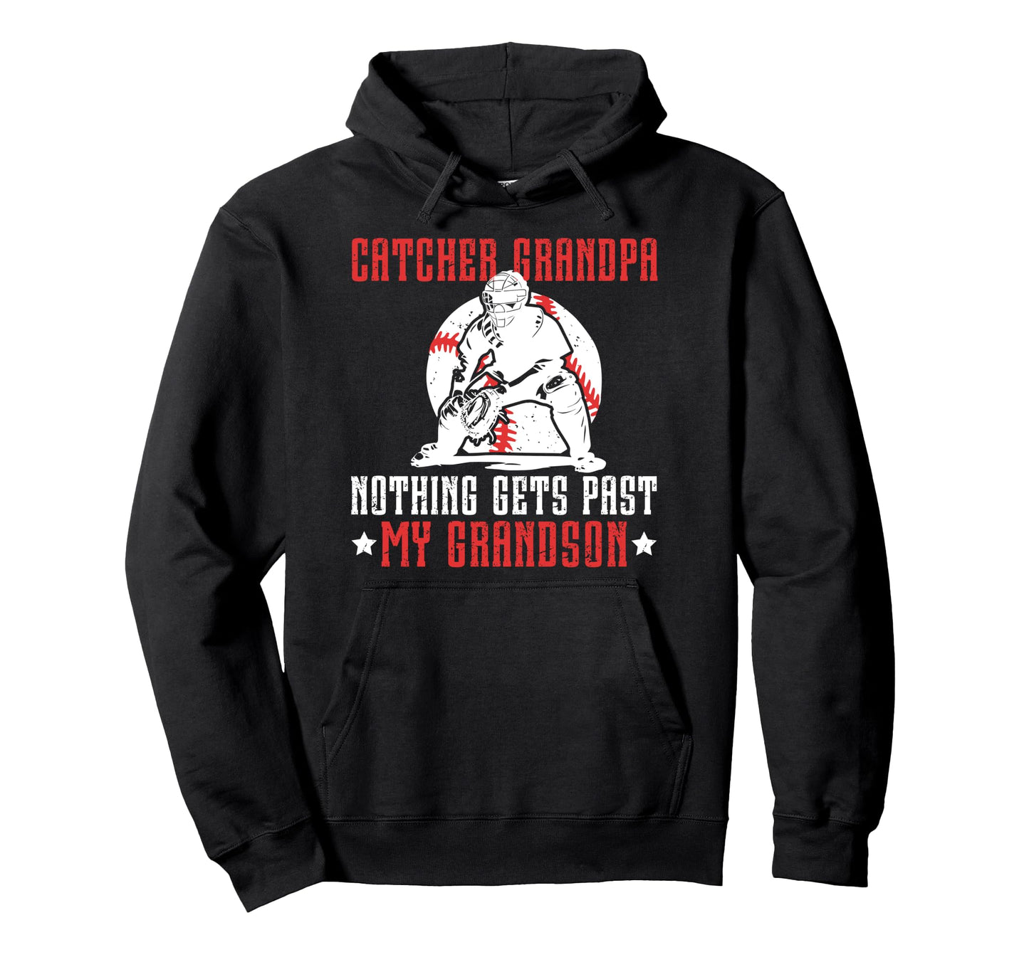 Baseball Catcher Grandpa Proud Hoodie - Aesthetic Graphic for Adults - T-Shirt, Sweatshirt, Hoodie