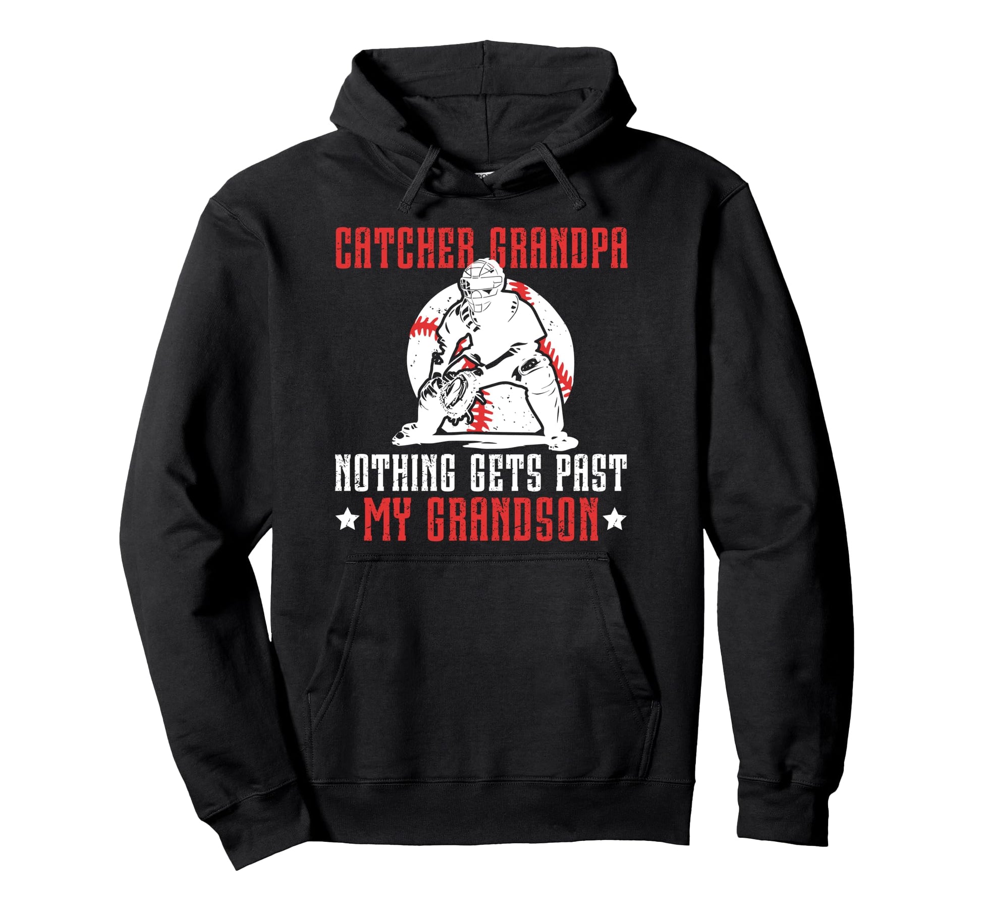 Baseball Catcher Grandpa Proud Hoodie - Aesthetic Graphic for Adults - T-Shirt, Sweatshirt, Hoodie