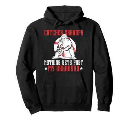 Baseball Catcher Grandpa Proud Hoodie - Aesthetic Graphic for Adults - T-Shirt, Sweatshirt, Hoodie