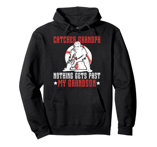 Baseball Catcher Grandpa Proud Hoodie - Aesthetic Graphic for Adults - T-Shirt, Sweatshirt, Hoodie