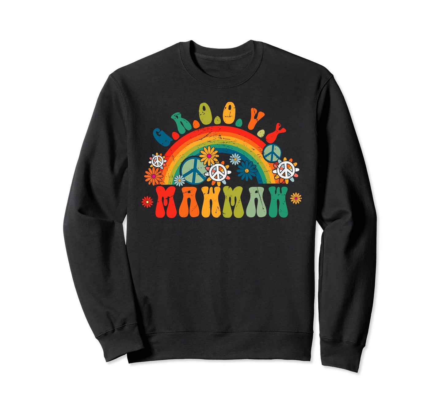 Groovy Mawmaw Rainbow Colorful Sweatshirt - Minimalist Print Unisex - T-Shirt, Sweatshirt, Hoodie