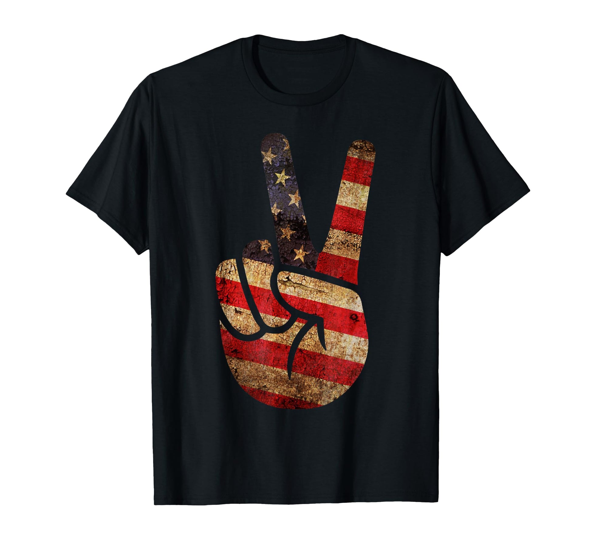 Us American Flag Peace Sign Hand 4Th July T-Shirt - Minimalist Print Unisex - T-Shirt, Sweatshirt, Hoodie