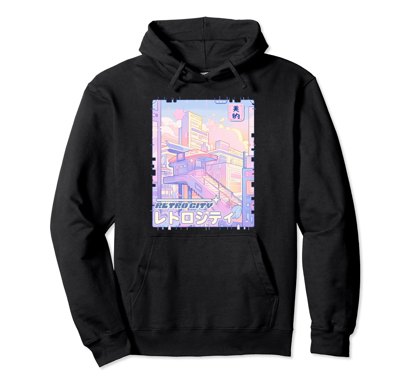 Y2K City Pop 90S Anime Pastel Hoodie - Aesthetic Graphic for Adults - T-Shirt, Sweatshirt, Hoodie