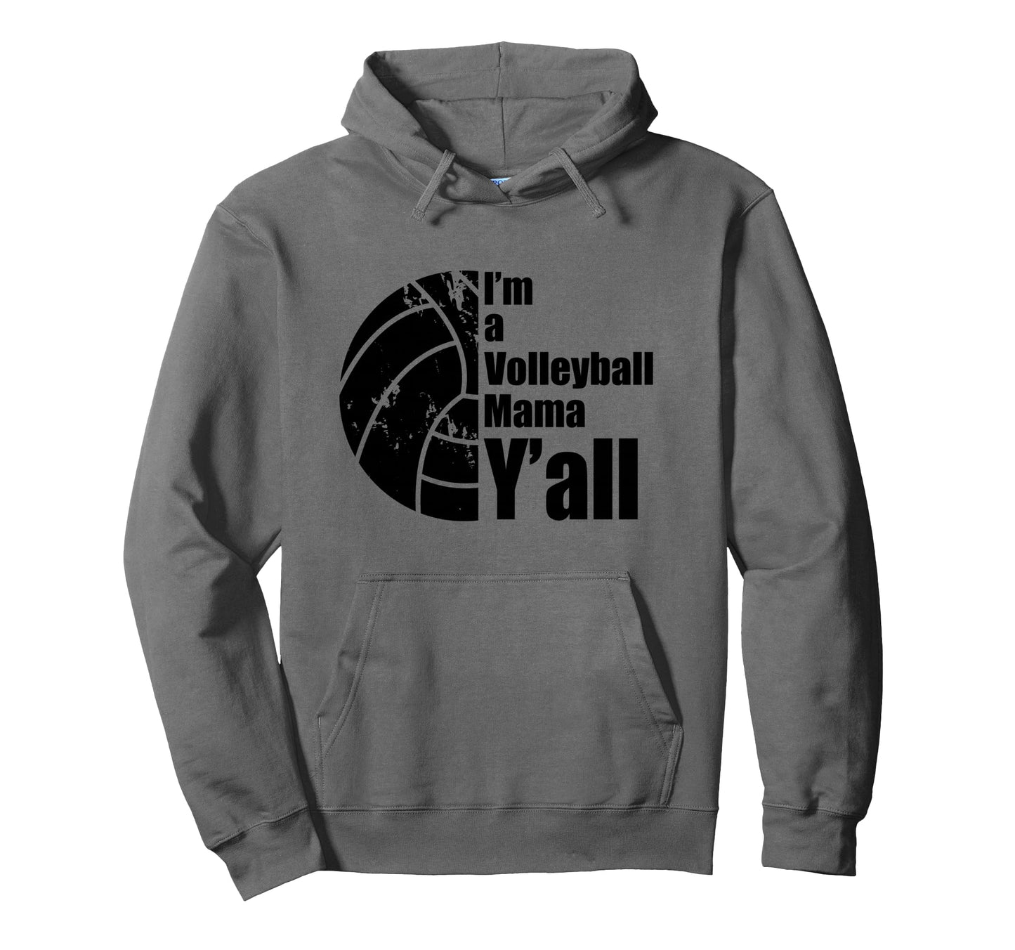 Black Volleyball Mom Funny Sports Fan Hoodie - Streetwear Style for Adults - T-Shirt, Sweatshirt, Hoodie
