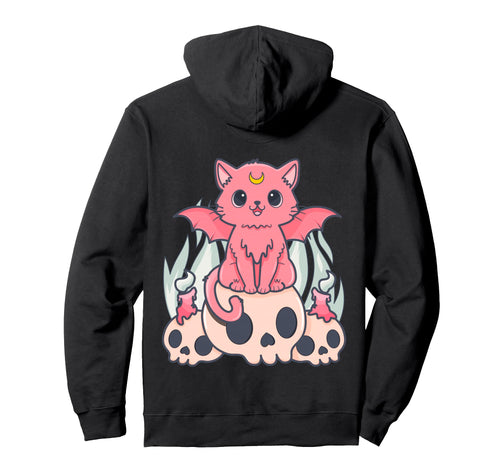 Kawaii Pastel Goth Creepy Demon Cat And Hoodie - Custom Art Print Unisex - T-Shirt, Sweatshirt, Hoodie