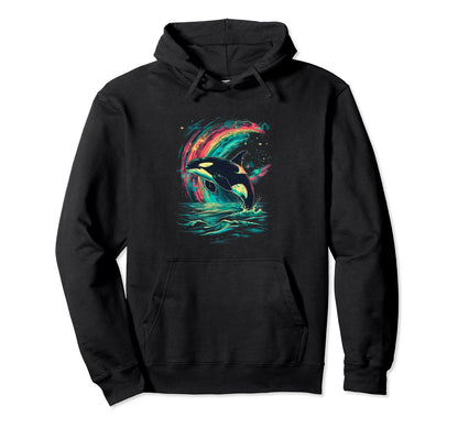 Orca T Featuring Rainbow Orca Hoodie - Streetwear Style for Adults - T-Shirt, Sweatshirt, Hoodie