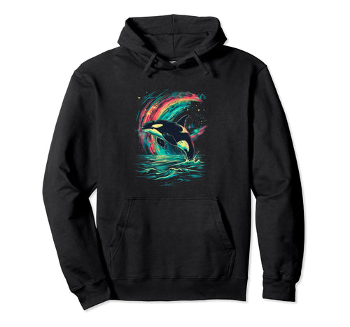 Orca T Featuring Rainbow Orca Hoodie - Streetwear Style for Adults - T-Shirt, Sweatshirt, Hoodie