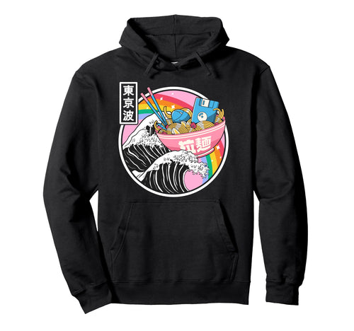 Computer Ramen Noodles Great Wave Hoodie - Custom Art Print for Adults - T-Shirt, Sweatshirt, Hoodie