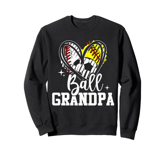 Ball Grandpa Baseball Softball Sweatshirt - Minimalist Print Men Women - T-Shirt, Sweatshirt, Hoodie