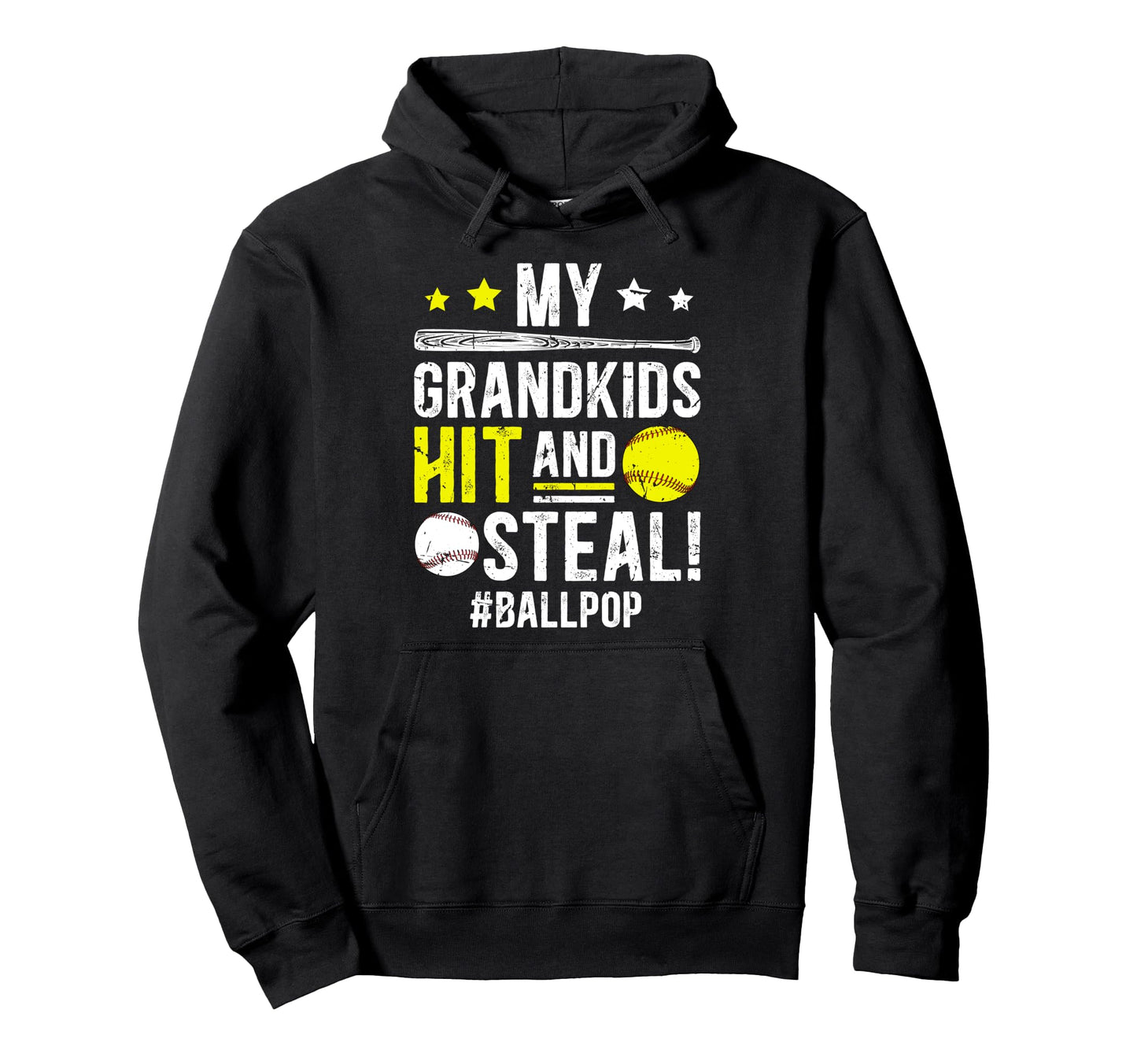 My Grandkids Hit And Steal Ball Pop Hoodie - Aesthetic Graphic Men Women - T-Shirt, Sweatshirt, Hoodie