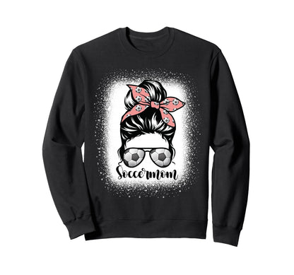 Soccer Mom Messy Bun Lovers Mother Sweatshirt - Graphic Print Unisex - T-Shirt, Sweatshirt, Hoodie