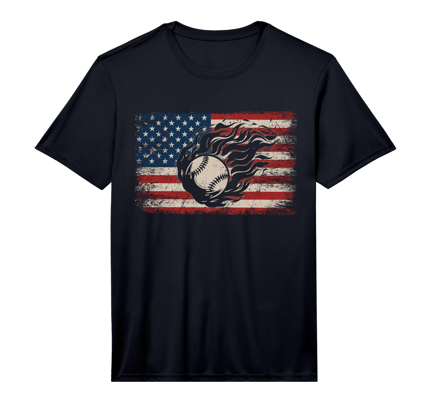 Mens American Flag Baseball Fan T-Shirt - Casual Everyday Wear Unisex - T-Shirt, Sweatshirt, Hoodie