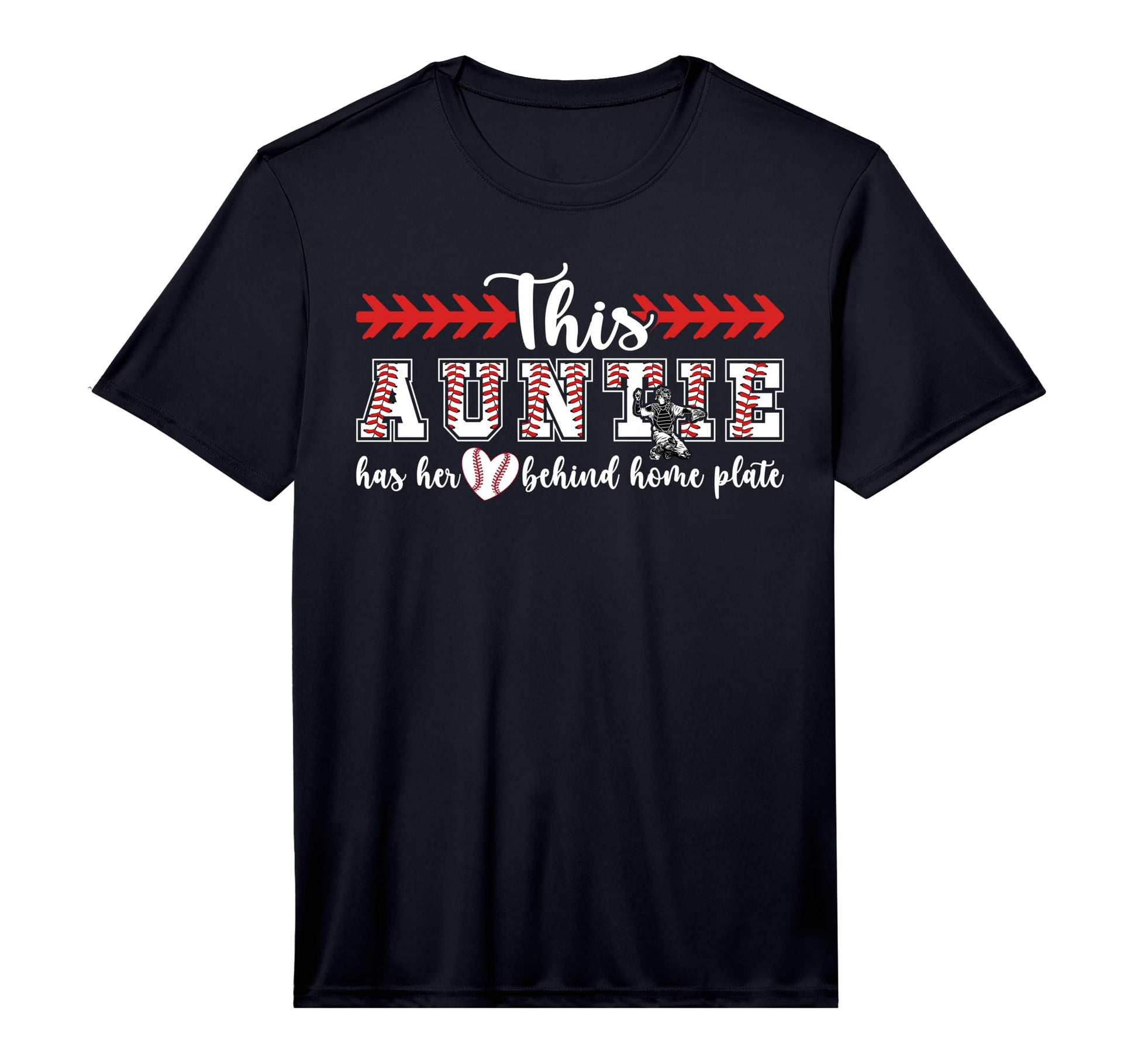 Mens Proud Auntie Baseball Catcher Aunt T-Shirt - Graphic Print for Adults - T-Shirt, Sweatshirt, Hoodie
