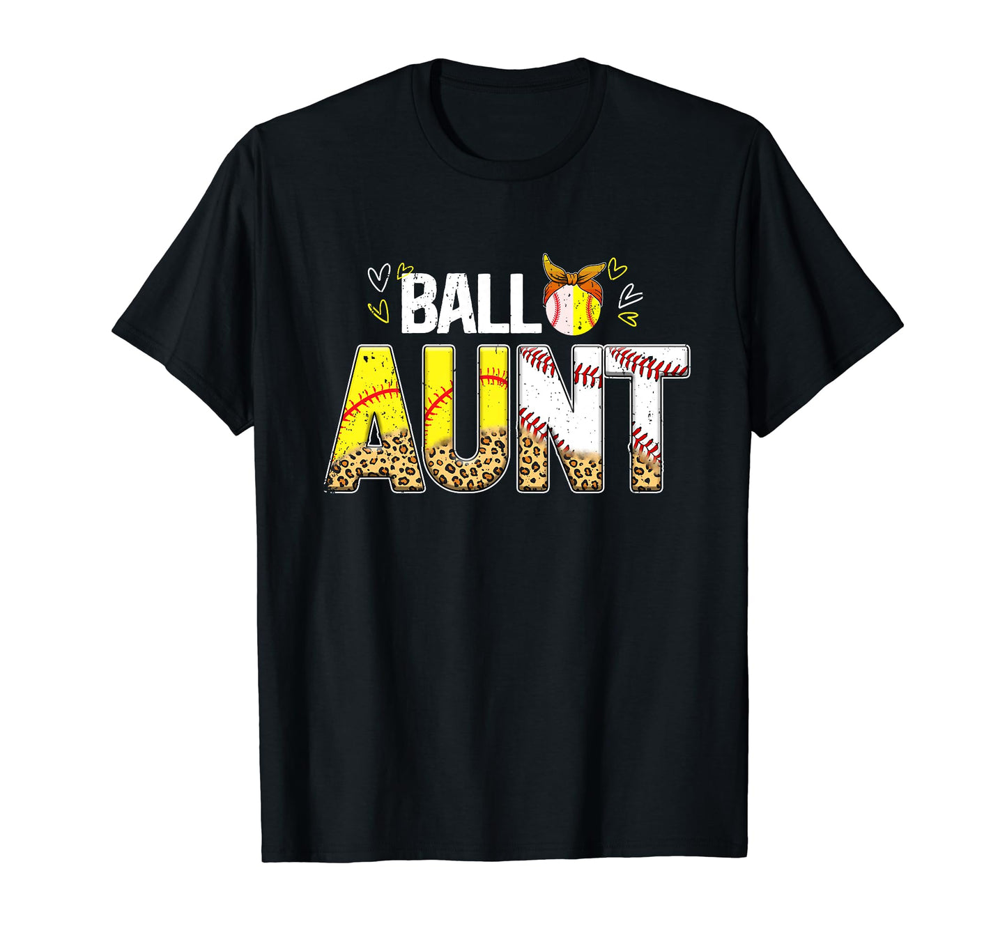 Ball Aunt Leopard Baseball Softball Aunt T-Shirt - Graphic Print Men Women - T-Shirt, Sweatshirt, Hoodie