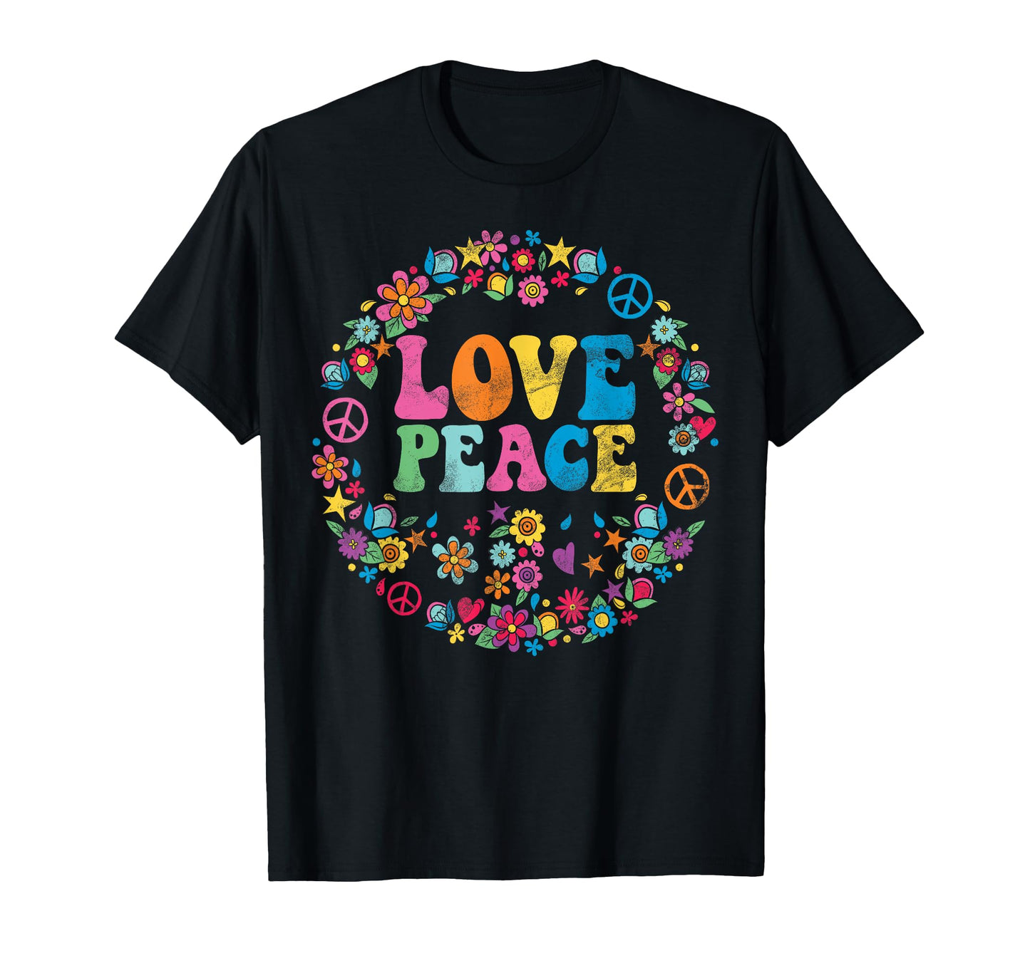 Groovy Tie Dye Peace Love Hippie T-Shirt - Casual Everyday Wear Men Women - T-Shirt, Sweatshirt, Hoodie