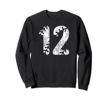 Baseball Softball Mom 12 Number 12 Sweatshirt - Streetwear Style Men Women - T-Shirt, Sweatshirt, Hoodie