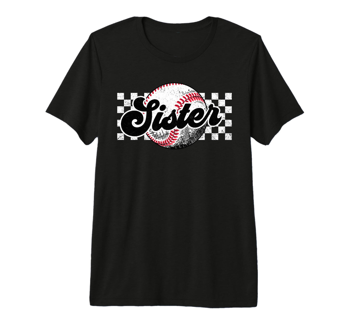 Baseball Sister T Ball Little Sister T-Shirt - Custom Art Print Unisex - T-Shirt, Sweatshirt, Hoodie