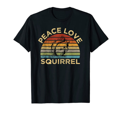 Peace Love Squirrel Forest Animal Lovers T-Shirt - Custom Art Print Unisex - T-Shirt, Sweatshirt, Hoodie