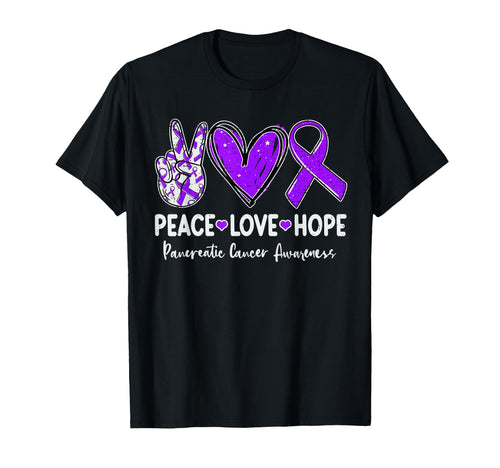 Peace Love Hope Pancreatic Cancer T-Shirt - Custom Art Print for Adults - T-Shirt, Sweatshirt, Hoodie