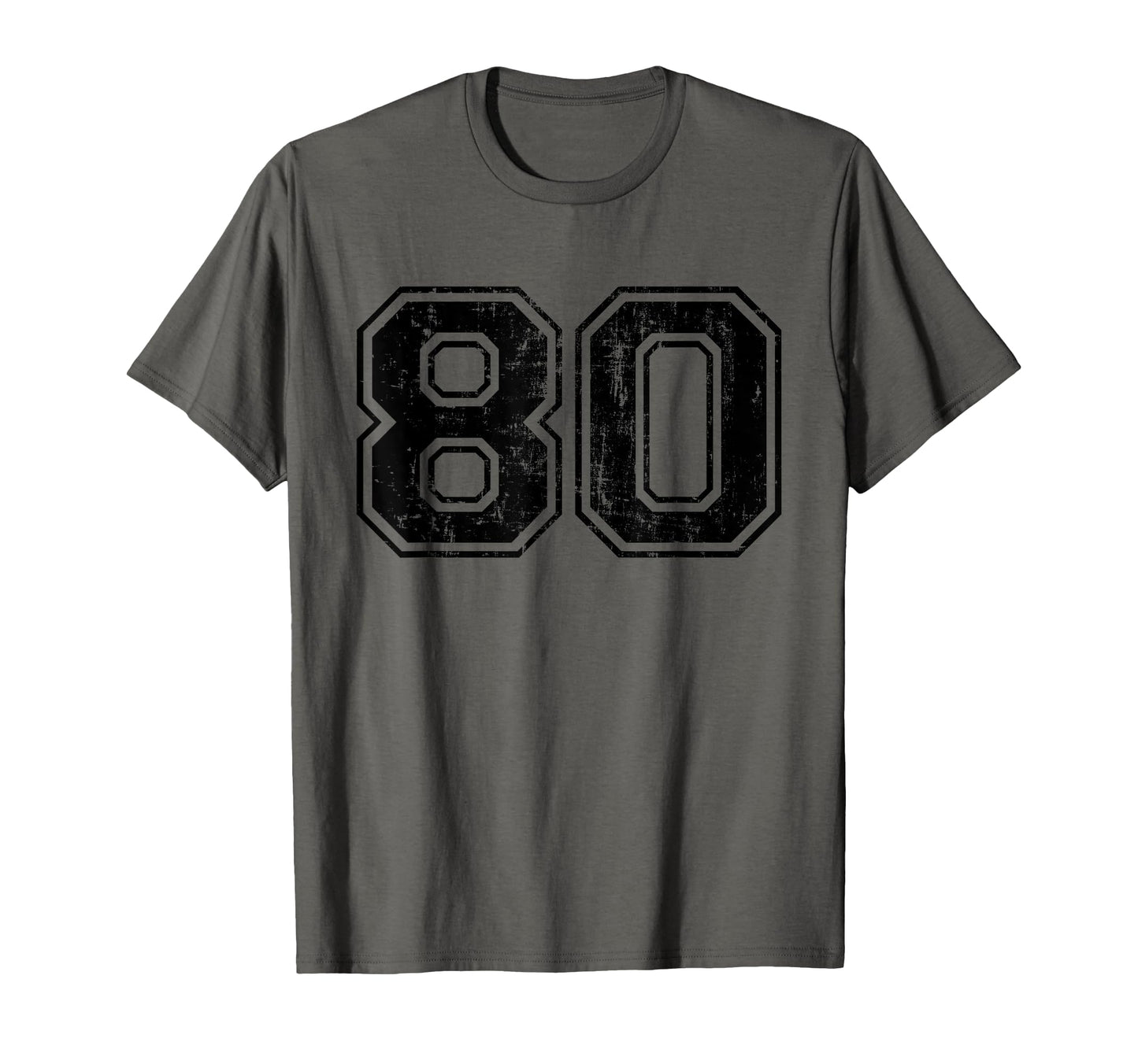 Number 80 Varsity Distressed Sport Team T-Shirt - Unique Graphic Men Women - T-Shirt, Sweatshirt, Hoodie