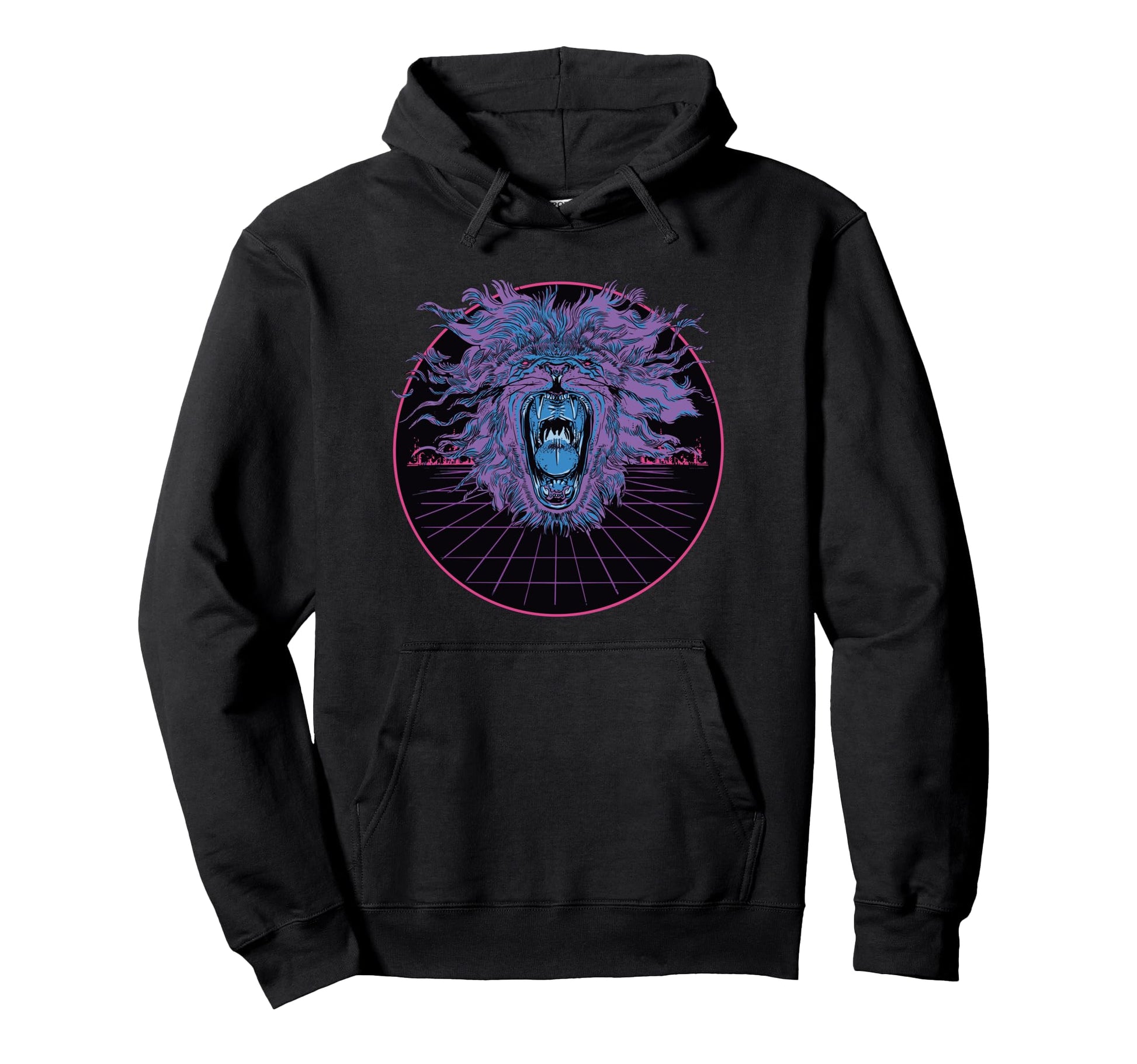 Lion Animal Vaporwave Aesthetic Hoodie - Minimalist Print for Adults - T-Shirt, Sweatshirt, Hoodie