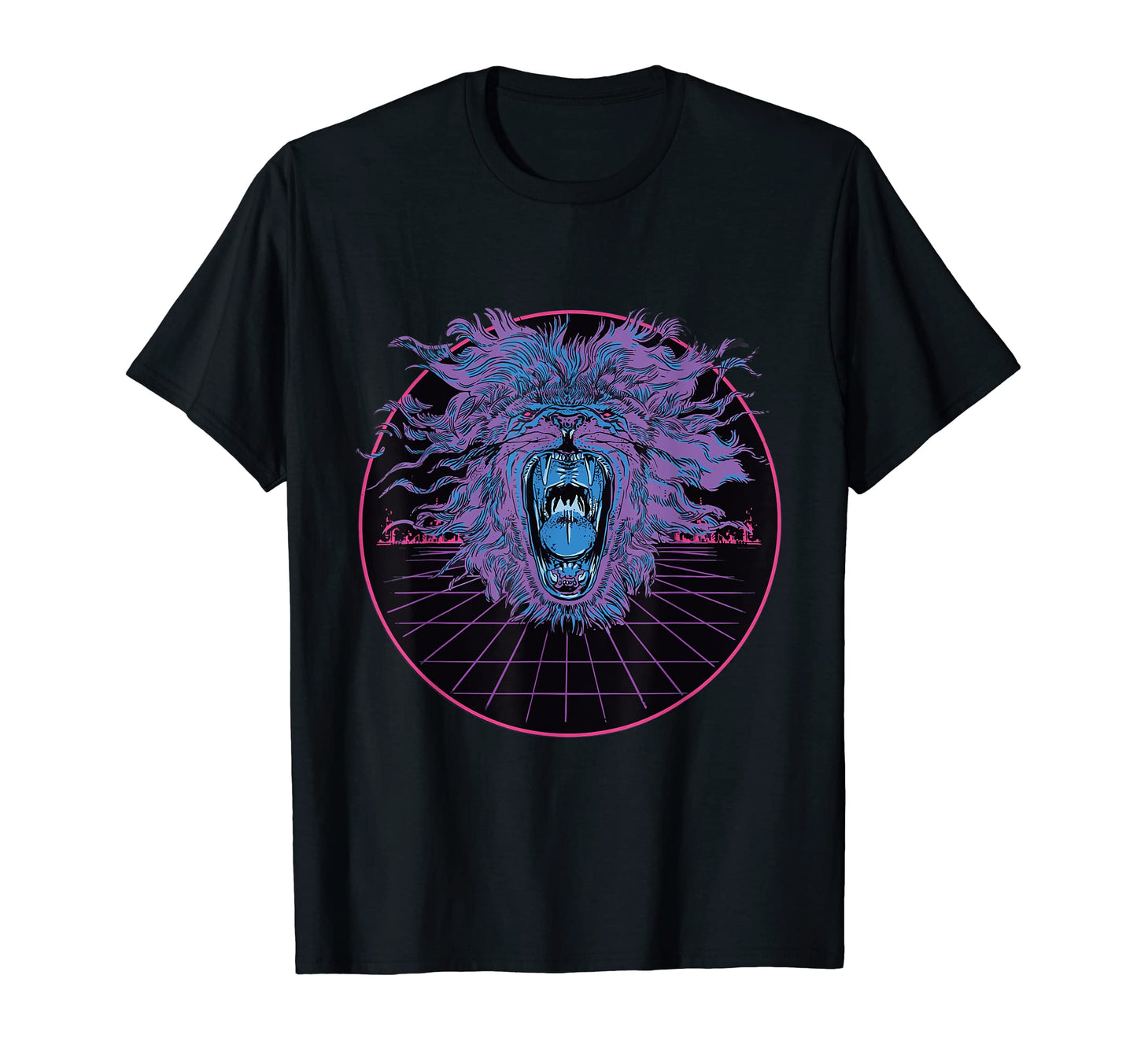 Aesthetic Vaporwave Lion Japan 80S T-Shirt - Novelty Apparel for Adults - T-Shirt, Sweatshirt, Hoodie