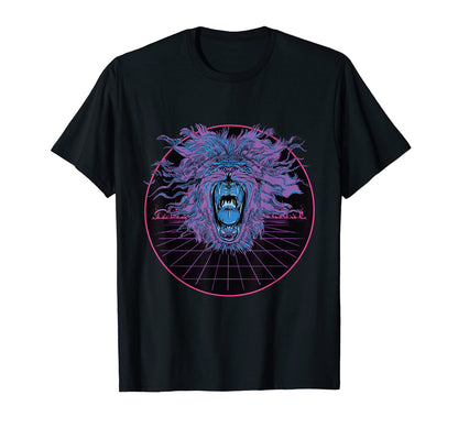 Aesthetic Vaporwave Lion Japan 80S T-Shirt - Novelty Apparel for Adults - T-Shirt, Sweatshirt, Hoodie