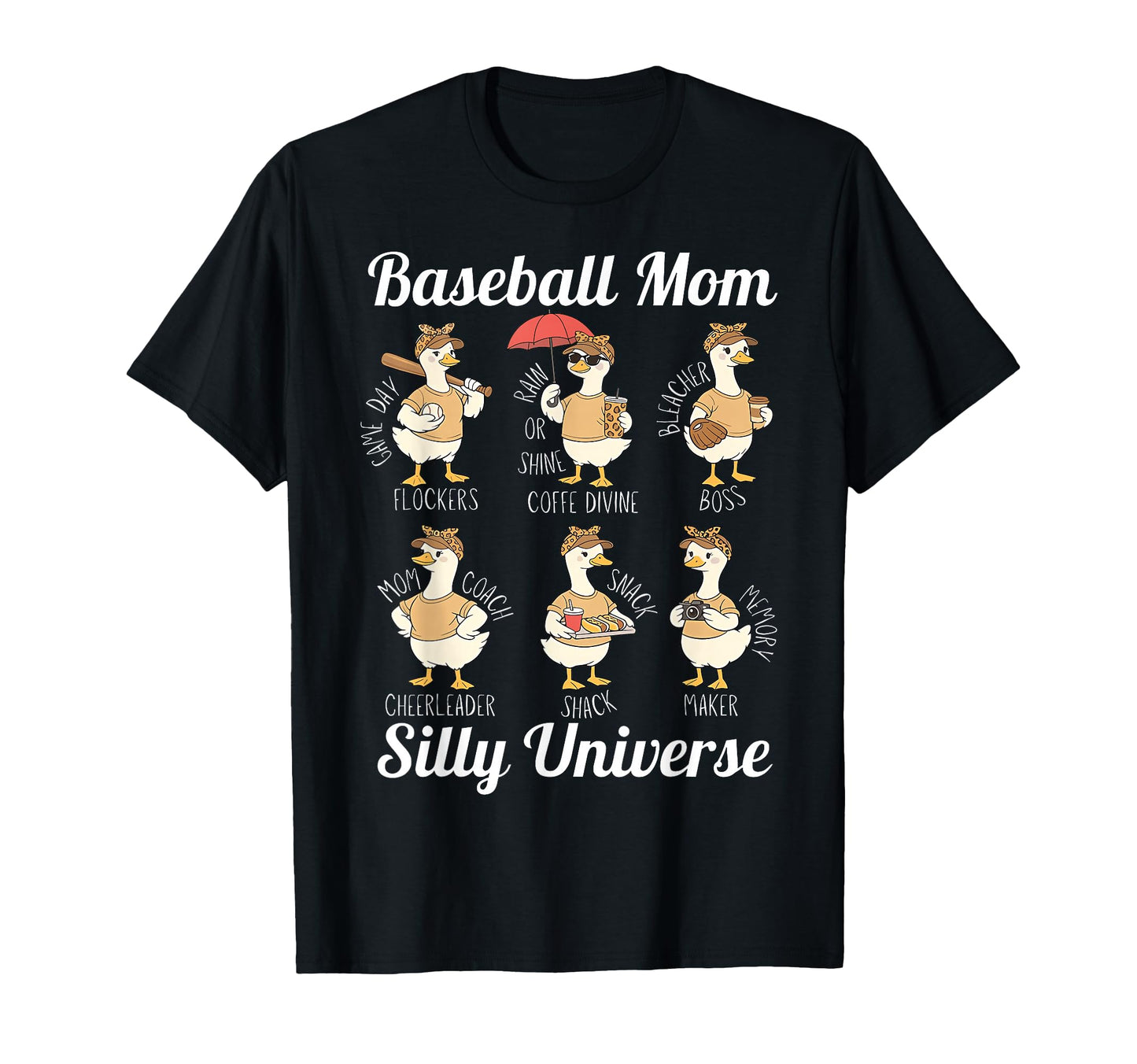 Silly Goose Baseball Mom Funny Mama T-Shirt - Novelty Apparel for Adults - T-Shirt, Sweatshirt, Hoodie