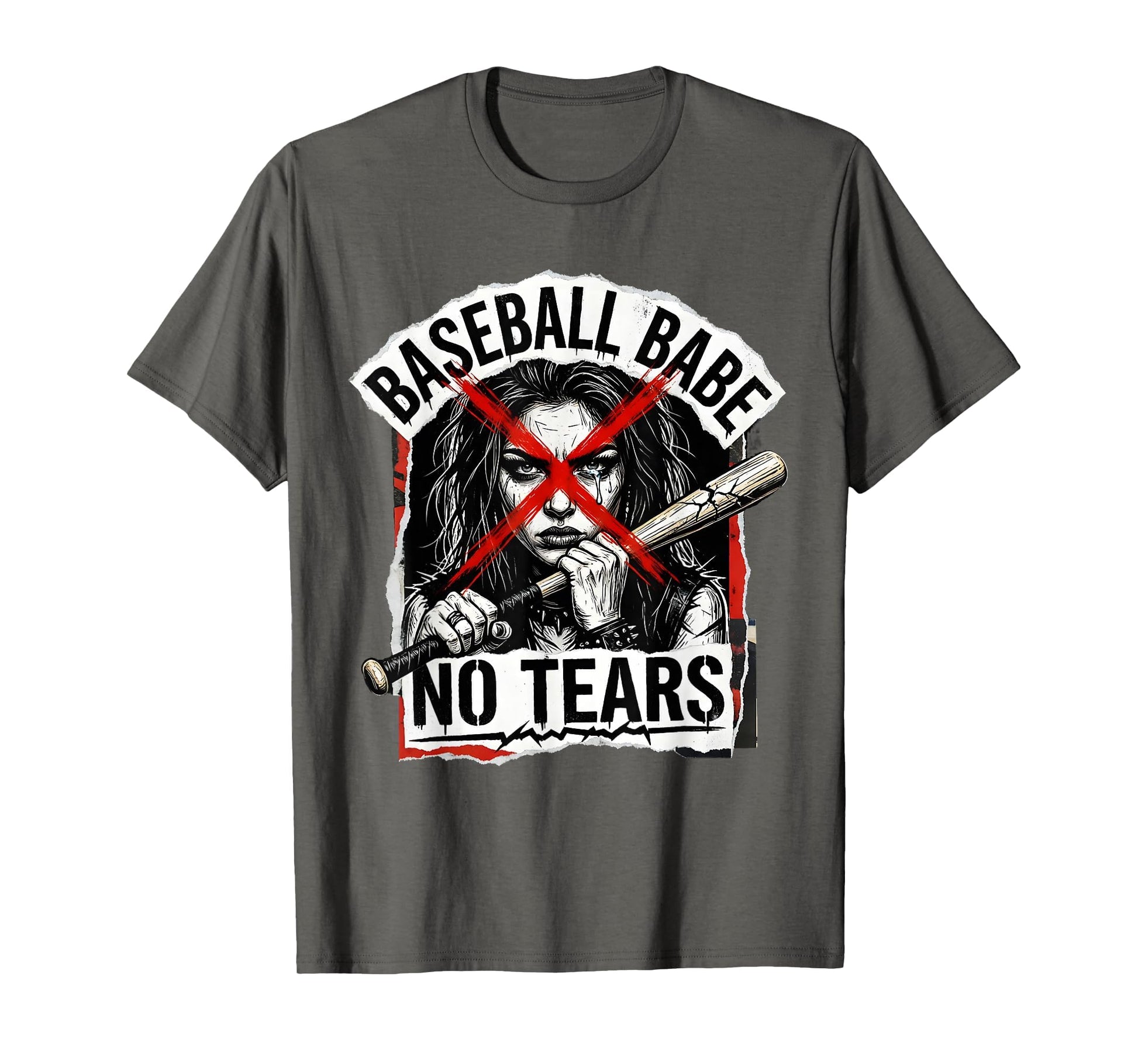 Baseball Babe No Tears Womens T-Shirt - Custom Art Print for Adults - T-Shirt, Sweatshirt, Hoodie