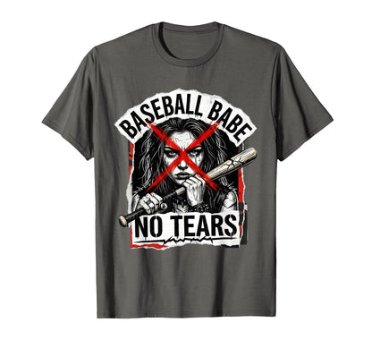 Baseball Babe No Tears Womens T-Shirt - Custom Art Print for Adults - T-Shirt, Sweatshirt, Hoodie