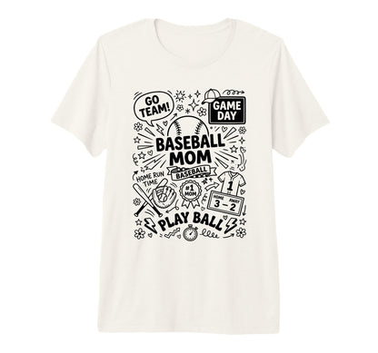 Sports Mom Baseball Fan Doodles Art Tri T-Shirt - Trendy Graphic Men Women - T-Shirt, Sweatshirt, Hoodie