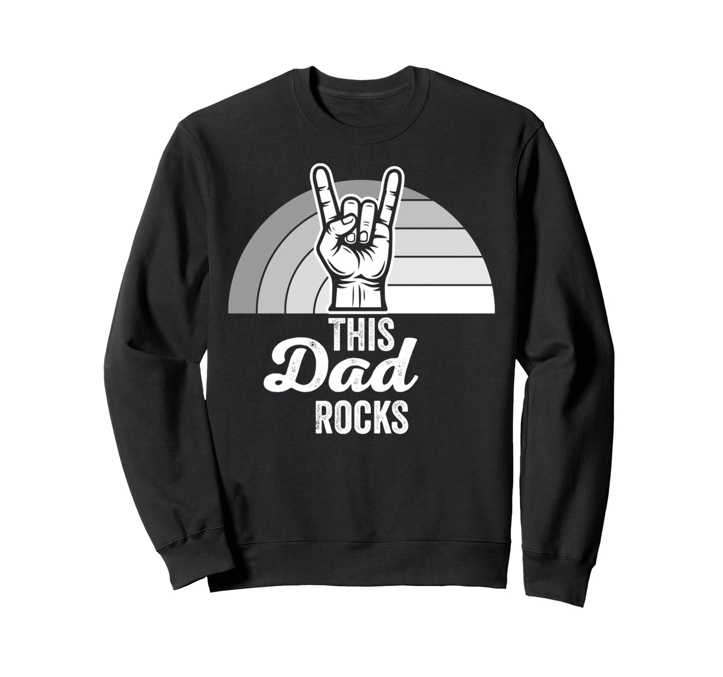 This Dad Rocks Hand Gesture Sweatshirt - Custom Art Print Unisex - T-Shirt, Sweatshirt, Hoodie