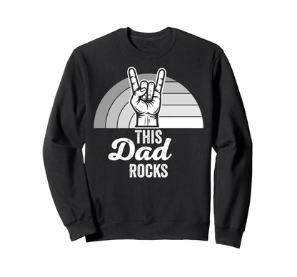 This Dad Rocks Hand Gesture Sweatshirt - Custom Art Print Unisex - T-Shirt, Sweatshirt, Hoodie