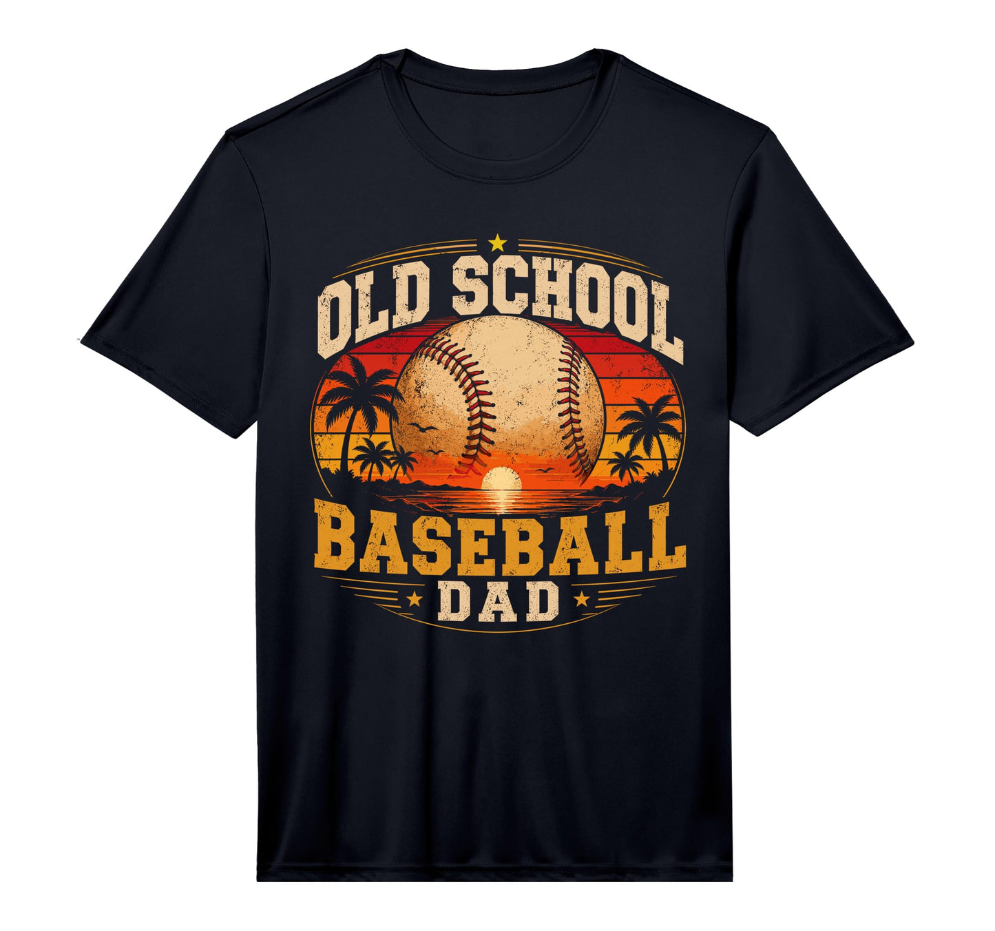 Mens Old School Baseball Dad Performance T-Shirt - Trendy Graphic Unisex - T-Shirt, Sweatshirt, Hoodie