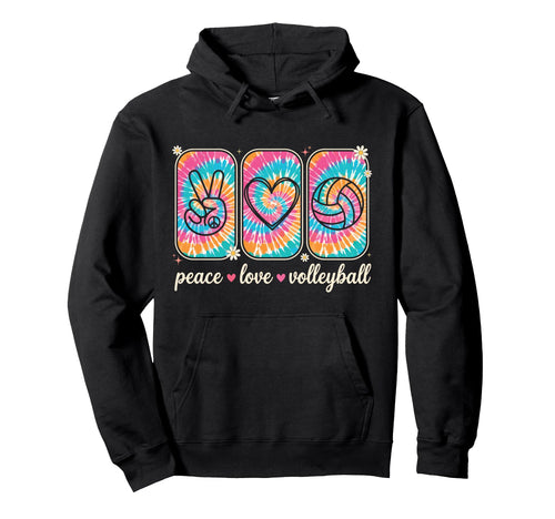 Peace Love Volleyball Funny Teen Hoodie - Minimalist Print Unisex - T-Shirt, Sweatshirt, Hoodie